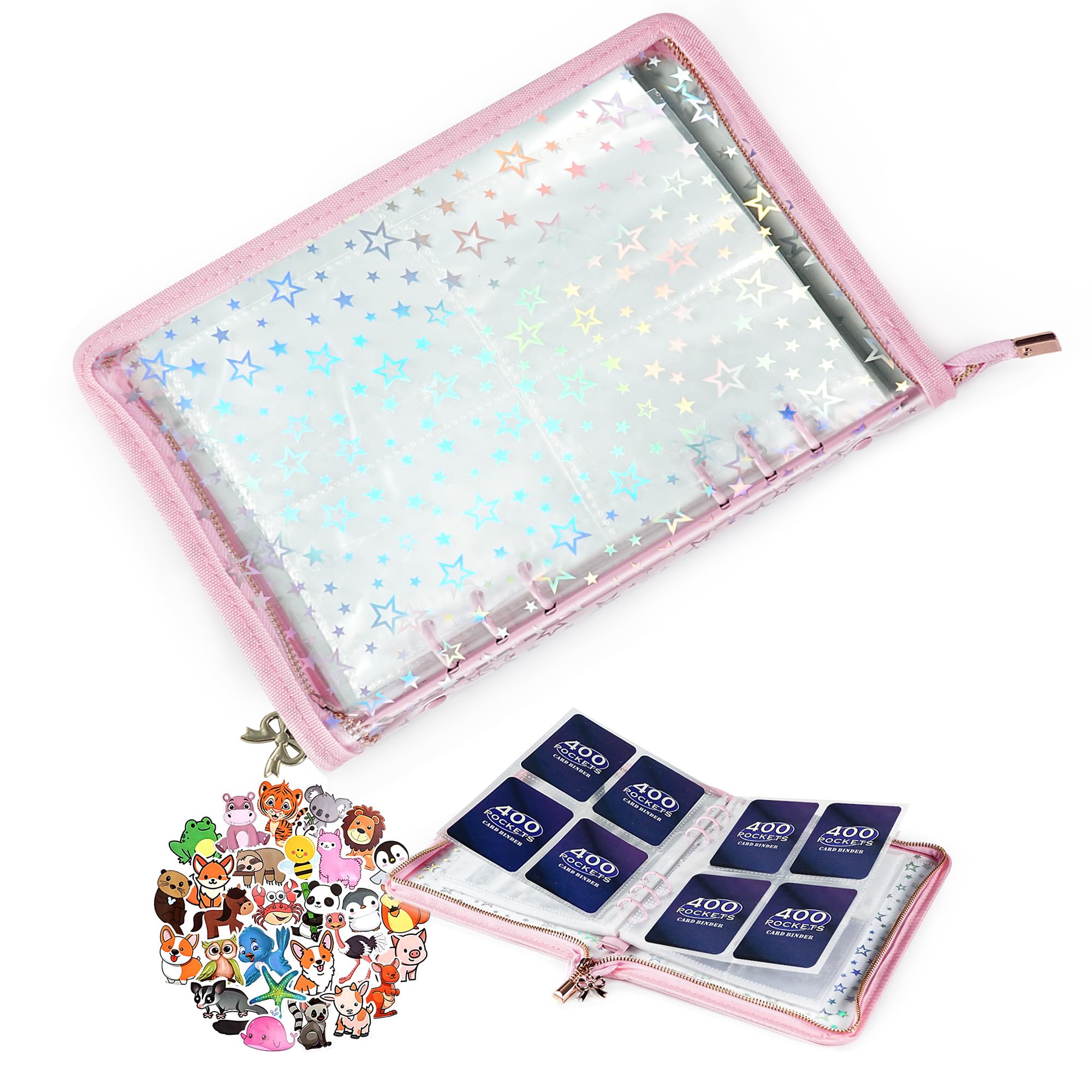 Amazon.com: Loiuvos 4 Pocket Card Binder for Girls with 20